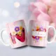Taza Floral Personalizada inicial y nombre con flores 4