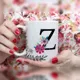 Taza Inicial Floral Personalizada con Nombre 8