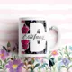 Taza Inicial Flores Fucsia Personalizada con Nombre 3