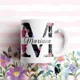 Taza Inicial Flores Fucsia Personalizada con Nombre 8