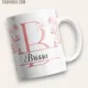 Taza Monograma Letra A Floral Personalizada con Nombre 3