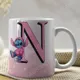 Taza Stitch Monograma Letra N: tu inicial con el alien mas tierno