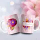 Taza Floral Personalizada inicial y nombre con flores 5