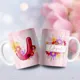 Taza Floral Personalizada inicial y nombre con flores 9