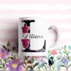 Taza Inicial Flores Fucsia Personalizada con Nombre 7