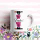 Taza Inicial Flores Fucsia Personalizada con Nombre 6