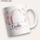 Taza Monograma Letra A Floral Personalizada con Nombre 4