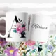 Taza Inicial Peonías Personalizada con Nombre ?
