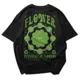 Polo Streetwear FLOWER — Diseño único FLOWER en verde chill 2