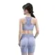 Set Deportivo Mujer Top Racerback y Shorts Gris Melange con Detalles Morado Tela Elástica 4
