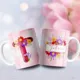 Taza Floral Personalizada inicial y nombre con flores 8