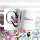 Taza Inicial Peonías Personalizada con Nombre 5