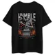 Polo Streetwear HUMBLE: estatua de angel y fuego urbano