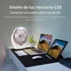 Ventilador de Mesa Recargable USB 3 Velocidades Luz LED y Oscilacion Ajustable 3