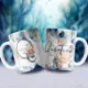 Taza Acuarela Marino Inicial Personalizada con Nombre 5