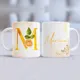 Taza Inicial Dorada Floral personalizada con tu nombre 9