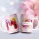 Taza Floral Personalizada inicial y nombre con flores 3