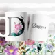 Taza Inicial Peonías Personalizada con Nombre 8