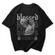 Polo Streetwear blessed — Estatua de ángel con alas mirando hacia abajo 2