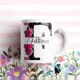 Taza Inicial Flores Fucsia Personalizada con Nombre 4