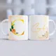 Taza Inicial Dorada Floral personalizada con tu nombre 3