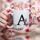 Taza Inicial Floral Personalizada con Nombre ?