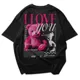 Polo Streetwear I LOVE you — Oversize rosa: Streetwear con alma tierna 2