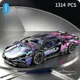 Set Bloques Construcción Coche Cyberpunk Lam 1:14, 1544 Piezas, Modelo Deportivo, Juguete 6