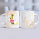Taza Inicial Dorada Floral personalizada con tu nombre 8