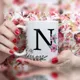 Taza Inicial Floral Personalizada con Nombre 6