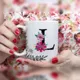 Taza Inicial Floral Personalizada con Nombre 5