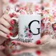 Taza Inicial Floral Personalizada con Nombre 3