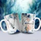 Taza Acuarela Marino Inicial Personalizada con Nombre 8