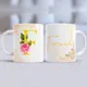 Taza Inicial Dorada Floral personalizada con tu nombre 4