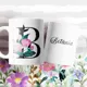 Taza Inicial Peonías Personalizada con Nombre 6