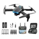 Dron Plegable con Camara HD y Luces LED Azules Incluye Control Remoto Pantalla y 4 Baterias