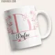 Taza Monograma Letra A Floral Personalizada con Nombre 5