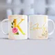 Taza Inicial Dorada Floral personalizada con tu nombre 7
