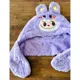 Gorro y Bufanda de Peluche Lila con Diseño de Conejo, Set de Accesorio de Invierno Suave 4
