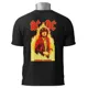 Polo AC/DC Angus Young — Hombre con cuernos rodeado de llamas sosteniendo un arp 2